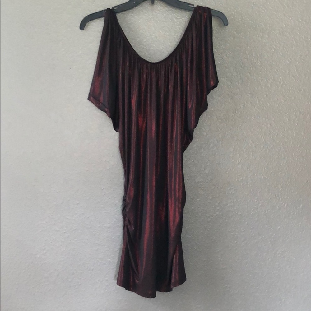 Black Dressy Blouse with Red Reflect